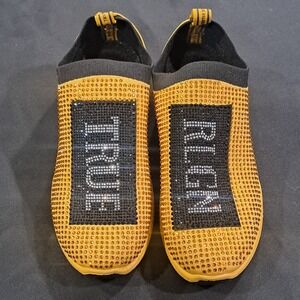 Women's True Religion Aurelia US Size 7 Slip-On Rhinestone Sneakers Gold Black